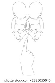 One continuous line of hand with baby. Thin Line Illustration vector concept. Contour Drawing Creative ideas.