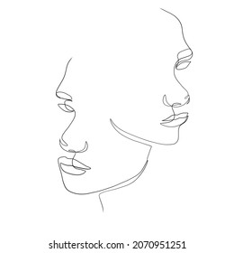 One Continuous Line Hand Drawing Two Stock Vector (Royalty Free ...