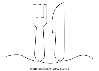 One continuous one line hand drawn plate, outline Vector illustration isolated on white background. outline Vector illustration

