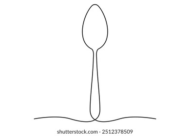 One continuous one line hand drawn plate, knife and fork Simple sketch design isolated on white background. outline Vector illustration