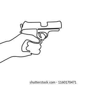 Weapon Illustration Vector Line Pistol Illustration Stock Vector 