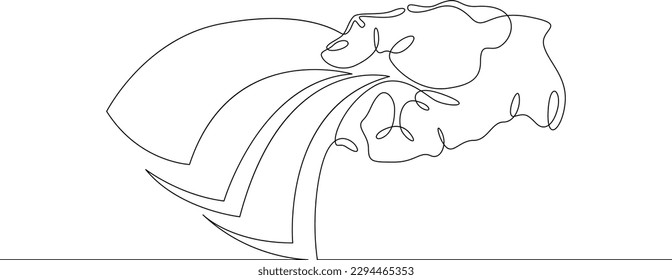 One continuous line. The hand holds a banknote. Money signs. Banknote in hand. Paper money. Hand palm. One continuous line drawn isolated, white background.