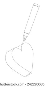 One continuous line of Heart drawn by with felt tip pen. Thin Line Illustration vector Valentine's Day concept. Contour Drawing Creative ideas.