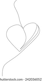 One continuous line of Heart. Thin Line Illustration vector Love concept. Contour Drawing Valentine's Day Creative ideas.