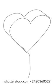 One continuous line of Heart. Thin Line Illustration vector Love concept. Contour Drawing Valentine's Day Creative ideas.