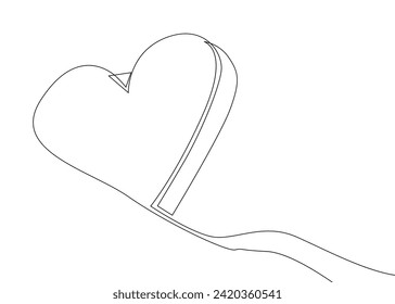 One continuous line of Heart. Thin Line Illustration vector Love concept. Contour Drawing Valentine's Day Creative ideas.
