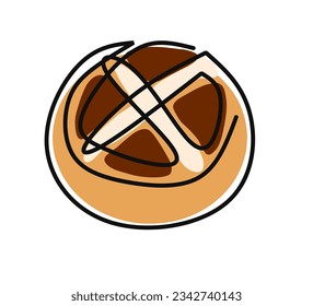 una línea continua de Hot Cross Buns