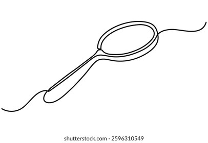 One continuous line illustration of magnifying glass. Vector illustration, Magnifying glass search symbol isolated.