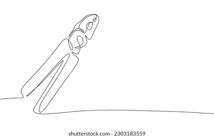 One continuous line illustration of pliers tool. Continuous line drawing of pliers tool. Vector illustration.