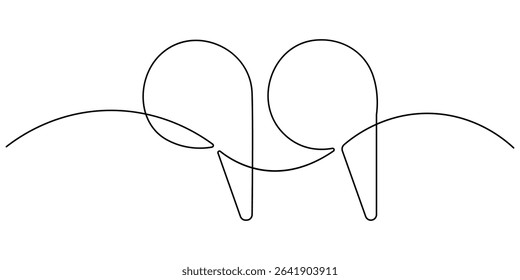 One continuous line illustration of quote mark icons. Continuous line drawing of quotes vector, Single continuous line drawing of a quote mark. One continuous line of a quote mark drawing.
