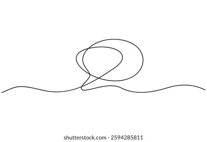 One continuous line illustration of speech bubble or chat icons, Speech bubble one line continuous. Two speech bubble line art. Hand drawn vector art.