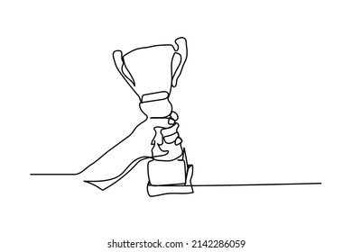 ein kontinuierliches Vektordesign, das die Champion-Trophäe aufhebt