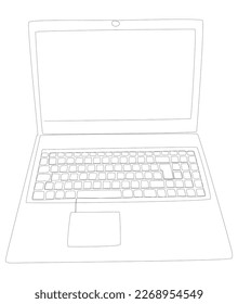 One continuous line of Laptop. Thin Line Illustration vector concept. Contour Drawing Creative ideas.