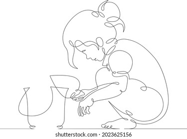 One continuous line.
Little child playing. Childrens games. Portrait of a baby.
One continuous drawing line logo isolated minimal illustration.