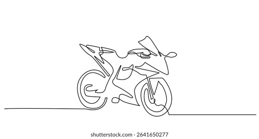 one continuous line motorsport.single line motorcycle vehicle for championship.vector illustration eps 10