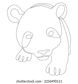 One continuous line of Panda Bear. Thin Line Illustration vector concept. Contour Drawing Creative ideas.