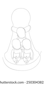 One continuous line of pawn, chess piece with a baby. Thin Line Illustration vector concept. Contour Drawing Creative ideas.