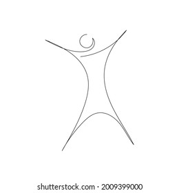 one continuous line people, human figure, isolated silhouette in simple minimal style