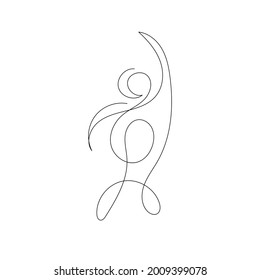 one continuous line people, human figure, isolated silhouette in simple minimal style
