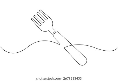 Uma placa de linha contínua, chife e garfo.