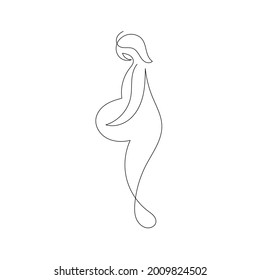 one continuous line of pregnant woman