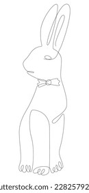 One continuous line rabbit. Thin Line Illustration vector concept. Contour Drawing Creative ideas.