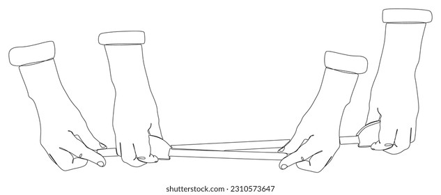 Una línea continua de cinta Ruler. Concepto vectorial de Ilustración de líneas delgadas. Contour Drawing Ideas Creativas.
