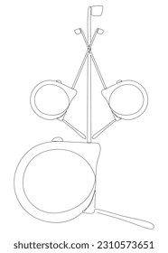 Una línea continua de cinta Ruler. Concepto vectorial de Ilustración de líneas delgadas. Contour Drawing Ideas Creativas.