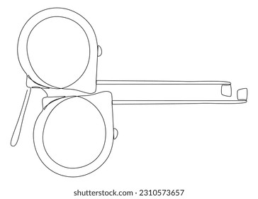 Una línea continua de cinta Ruler. Concepto vectorial de Ilustración de líneas delgadas. Contour Drawing Ideas Creativas.