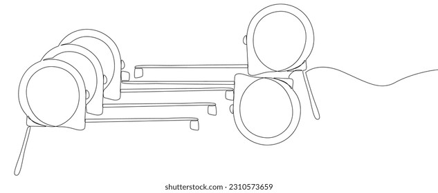 One continuous line of Ruler tape. Thin Line Illustration vector concept. Contour Drawing Creative ideas.