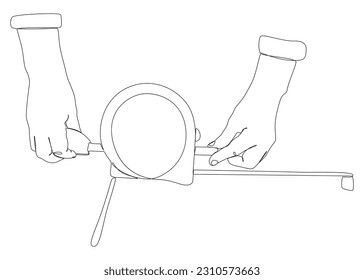One continuous line of Ruler tape. Thin Line Illustration vector concept. Contour Drawing Creative ideas.