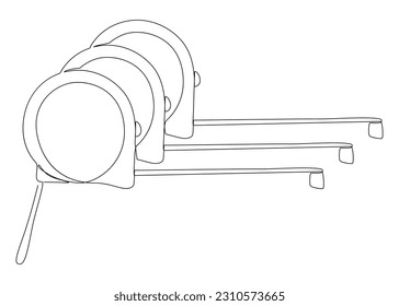 One continuous line of Ruler tape. Thin Line Illustration vector concept. Contour Drawing Creative ideas.