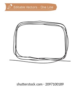 One continuous line sketch circular blunt square hand drawn Doodle frame  Vector illustration one rotating rectangular continuous line drawing for frame   cartoon animation 