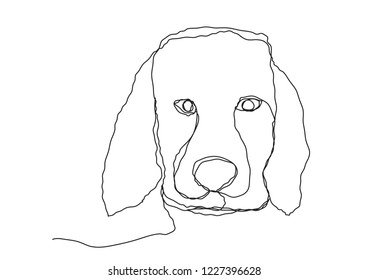 one continuous line  sketch drawing of dog  vector eps.10