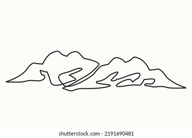 One Continuous Line Sketch Drawing Of Mountain. Vector Illustration Of Tropical Rainforest Mountain Image.
Vector Minimalistic Linear Illustration Of One Line Tropical Rainforest Mountain. Eps 10.