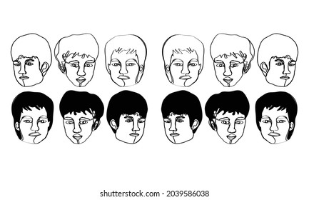 one continuous line sketch of peoples abstract  art  background design  vector eps.10
