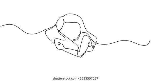 one continuous line of sleeping woman.single line drawing for healthy sleep,quality sleep.minimalist line art vector illustration