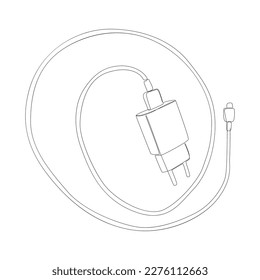 One continuous line of Smart phone charger. Thin Line Illustration vector concept. Contour Drawing Creative ideas.