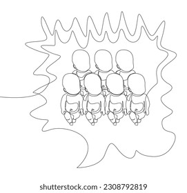 One continuous line of speech bubble with baby. Thin Line Illustration vector concept. Contour Drawing Creative ideas.