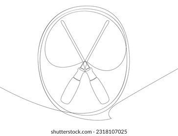 One continuous line of speech bubble with Screwdriver. Thin Line Illustration vector concept. Contour Drawing Creative ideas.