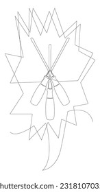 One continuous line of speech bubble with Screwdriver. Thin Line Illustration vector concept. Contour Drawing Creative ideas.