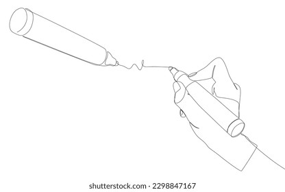Una línea continua de papel dibujada con pluma de punta de fieltro. Concepto vectorial de Ilustración de líneas delgadas. Contour Drawing Ideas Creativas.