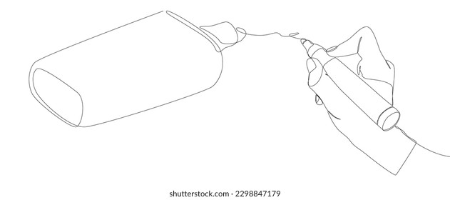 Una línea continua de papel dibujada con pluma de punta de fieltro. Concepto vectorial de Ilustración de líneas delgadas. Contour Drawing Ideas Creativas.