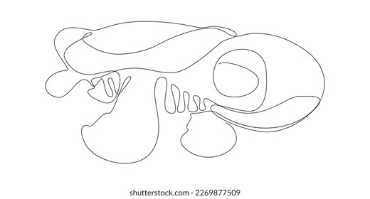 One continuous line of Turtle. Thin Line Illustration vector concept. Contour Drawing Creative ideas.