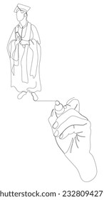 One continuous line of university student graduation event drawn by with felt tip pen. Thin Line Education Illustration vector concept. Contour Drawing Creative ideas.