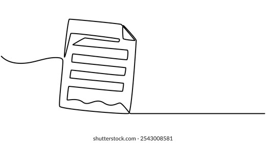 Eine durchgehende Linienvektorzeichnung eines Ordners. Hintergrundsymbol für Gliederungsdokumente. Vektorsymbol zum Speichern von Wertpapieren. Vektorgrafik, Eine einzeilige Zeichnung einer Datei oder eines Dokuments. Endloszeilenseite