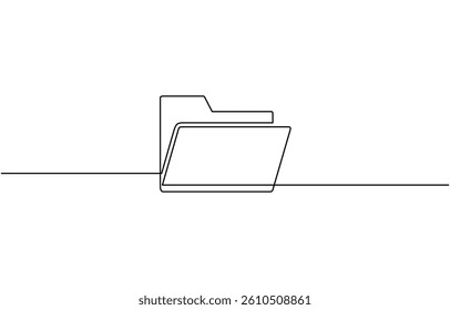 One continuous line vector drawing of a folder. Outline documents background icon, One line drawing illustration of document. Paperwork, Business concept line art. Editable outline.