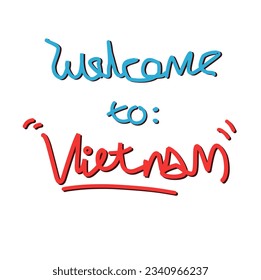 una línea continua Bienvenido a Vietnam