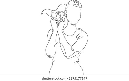 One continuous line. Woman with cash. Female character with banknotes in his hands. Woman with banknotes. Girl  holds money. One continuous line drawn isolated, white background.