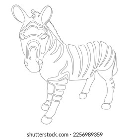 One continuous line of Zebra. Thin Line Illustration vector concept. Contour Drawing Creative ideas.